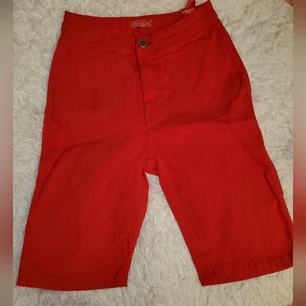 Girl's Red Casual Shorts